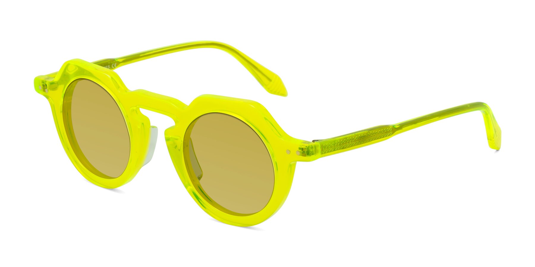 Angle of Arbor in Neon Yellow with Champagne Tinted Lenses