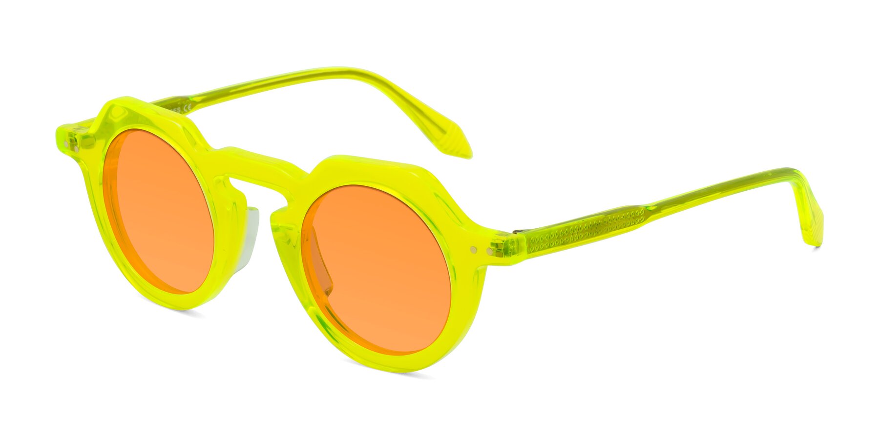 Angle of Arbor in Neon Yellow with Orange Tinted Lenses