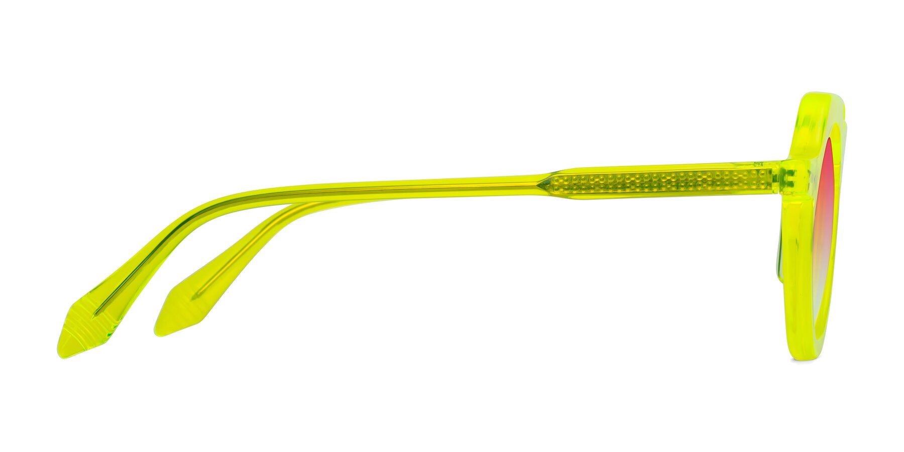 Side of Arbor in Neon Yellow with Pink Gradient Lenses