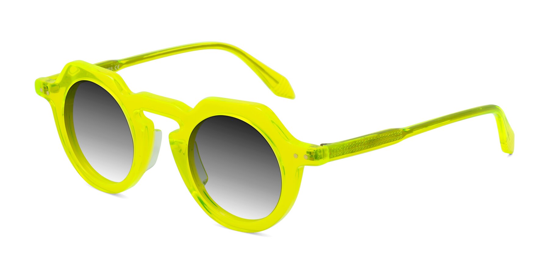 Angle of Arbor in Neon Yellow with Gray Gradient Lenses