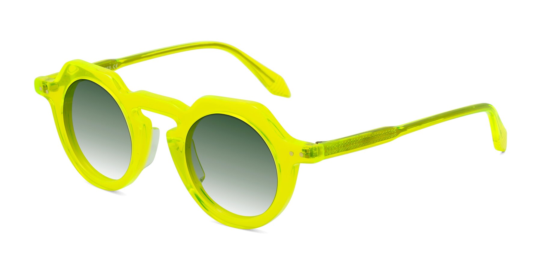 Angle of Arbor in Neon Yellow with Green Gradient Lenses