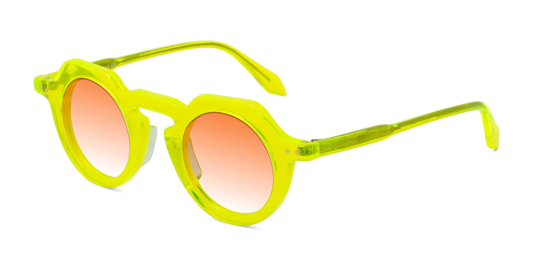 Angle of Arbor in Neon Yellow with Orange Gradient Lenses