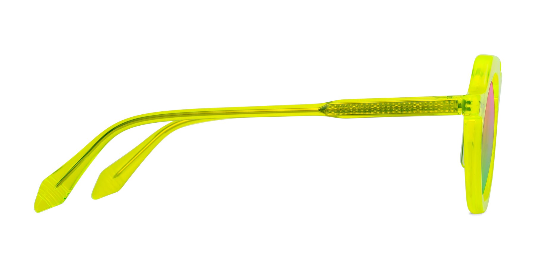 Side of Arbor in Neon Yellow with Pink / Green Gradient Lenses