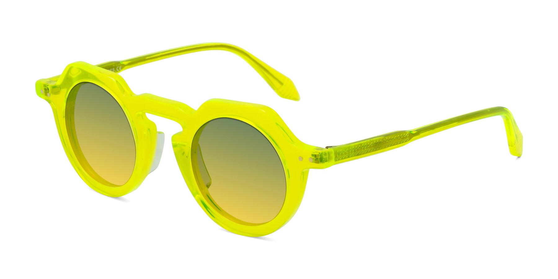 Angle of Arbor in Neon Yellow with Green / Yellow Gradient Lenses