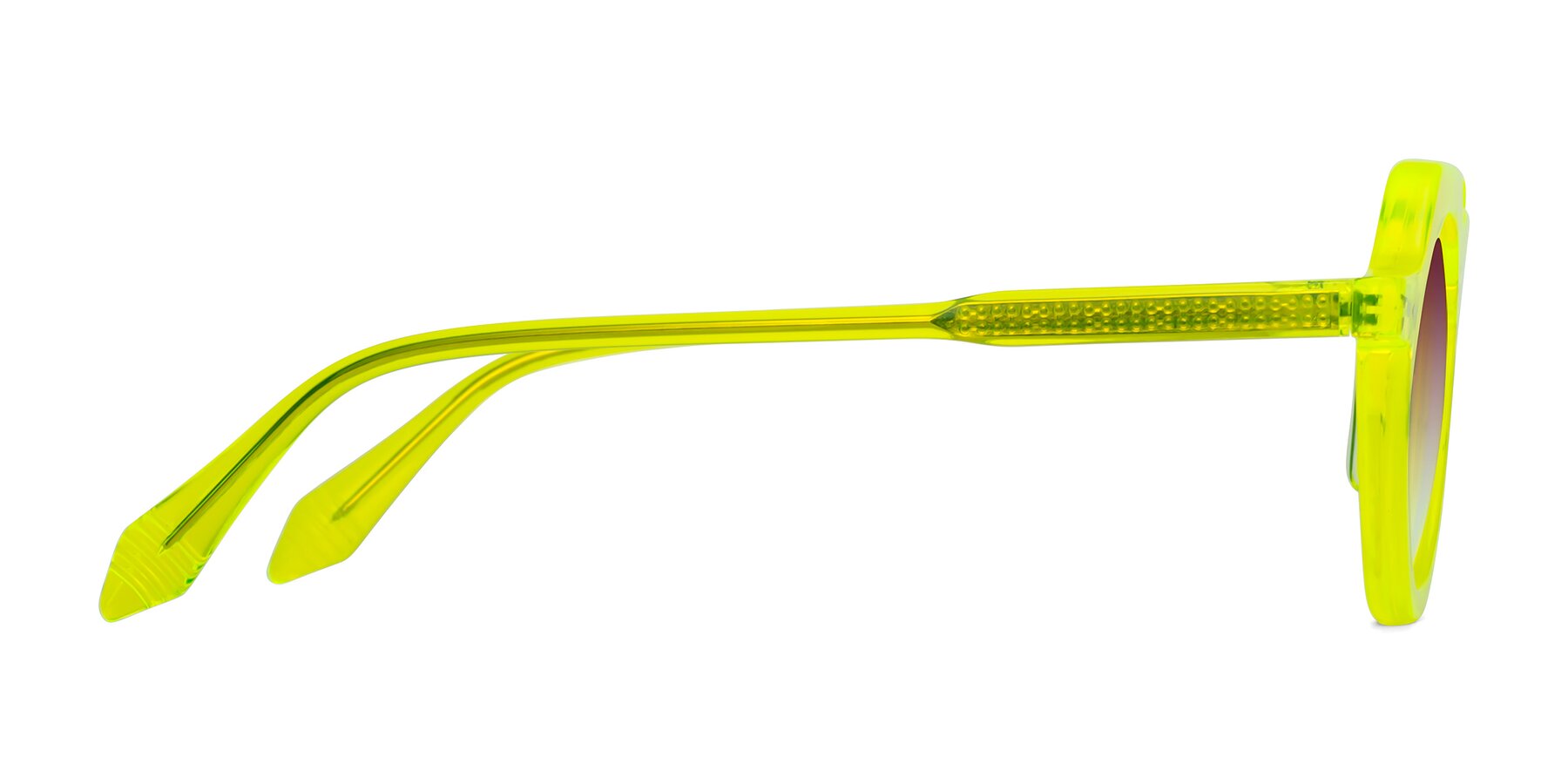 Side of Arbor in Neon Yellow with Wine Gradient Lenses