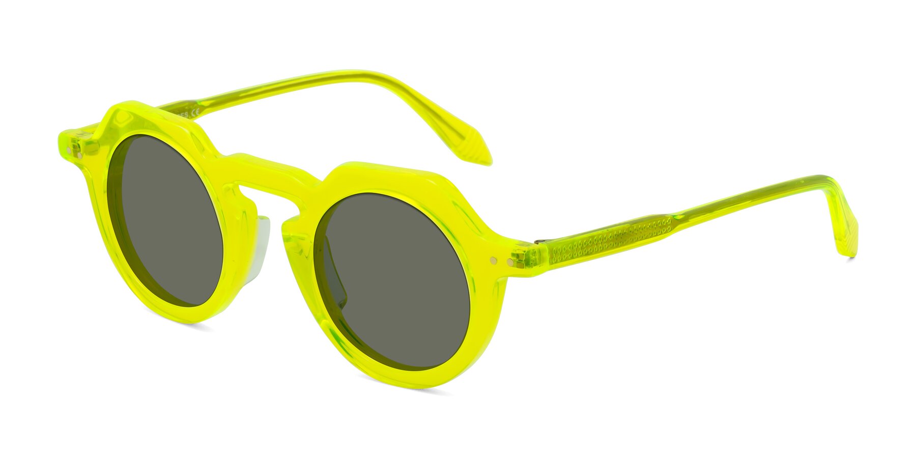 Angle of Arbor in Neon Yellow with Gray Polarized Lenses