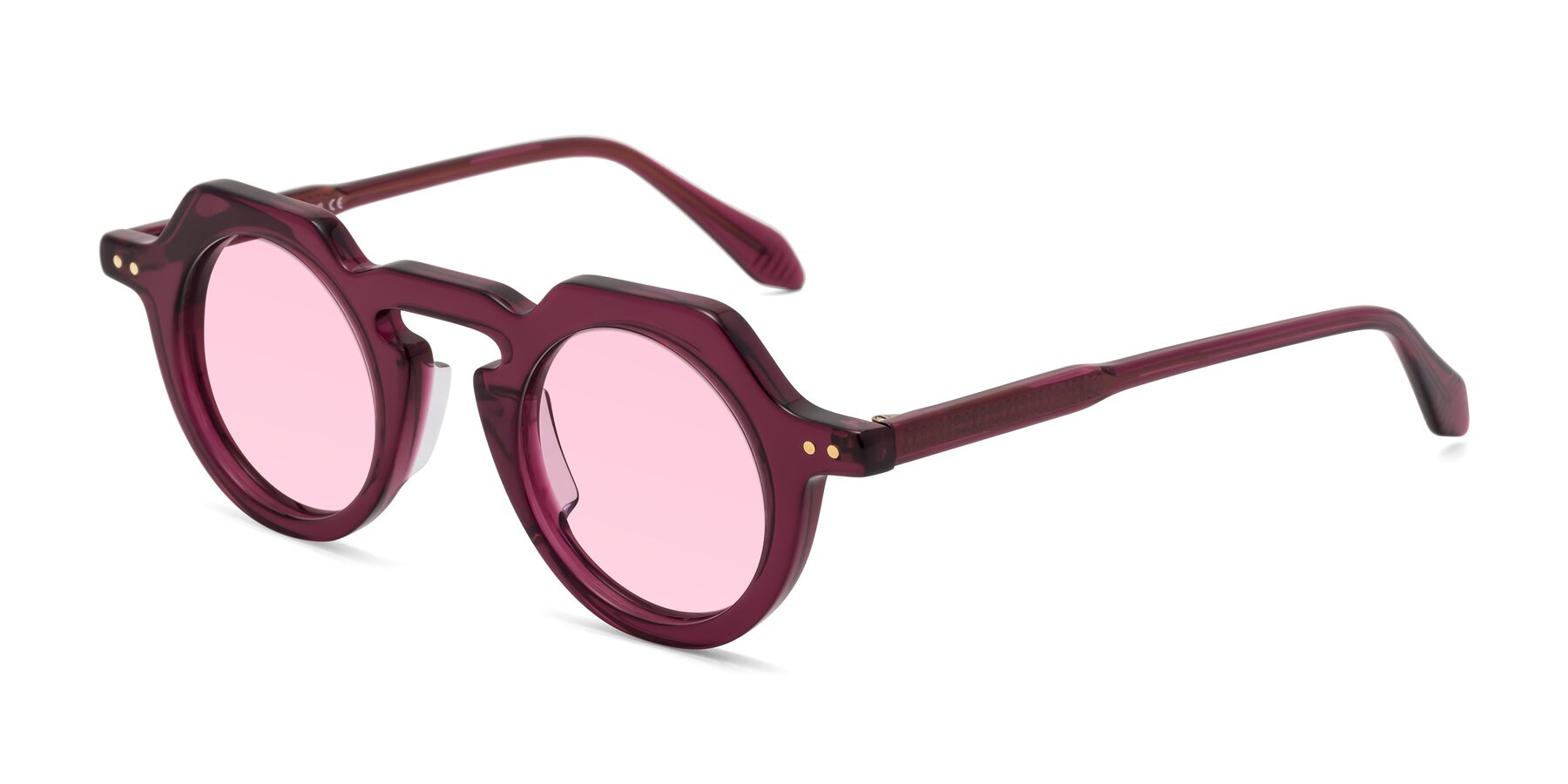 Angle of Arbor in Deep Purple with Light Pink Tinted Lenses