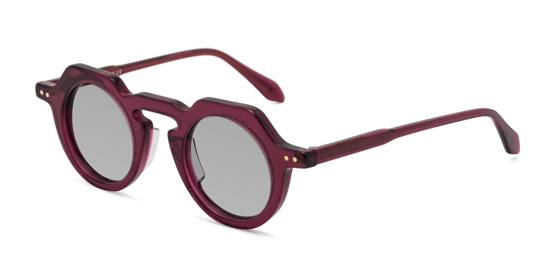 Angle of Arbor in Deep Purple with Light Gray Tinted Lenses