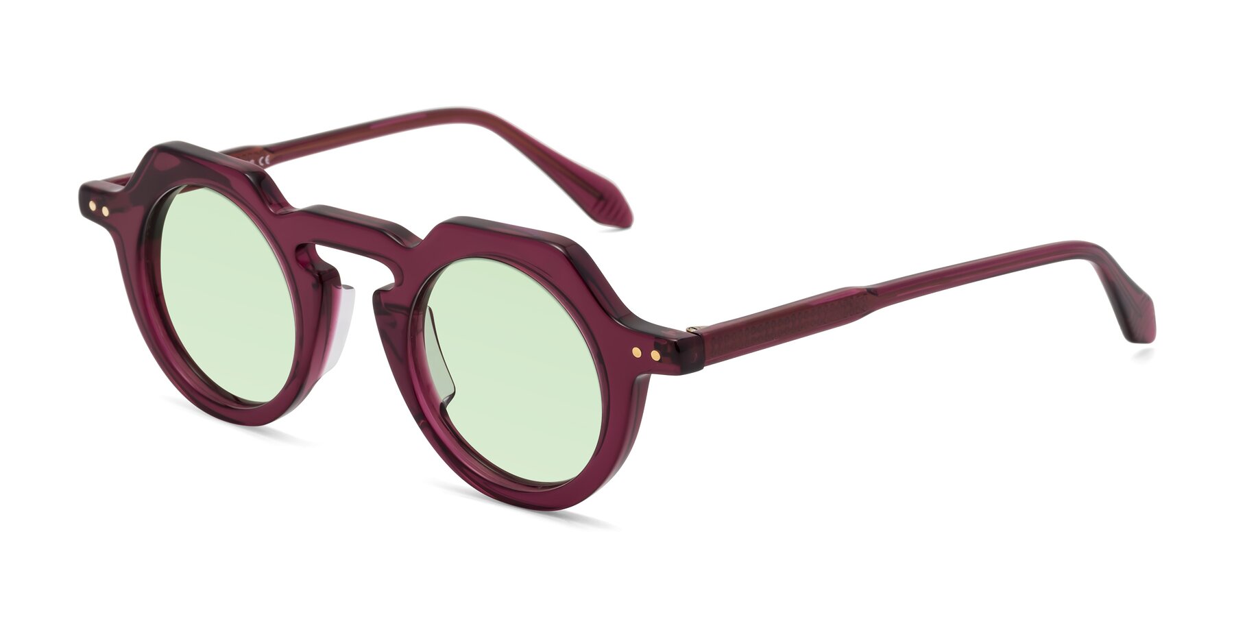 Angle of Arbor in Deep Purple with Light Green Tinted Lenses