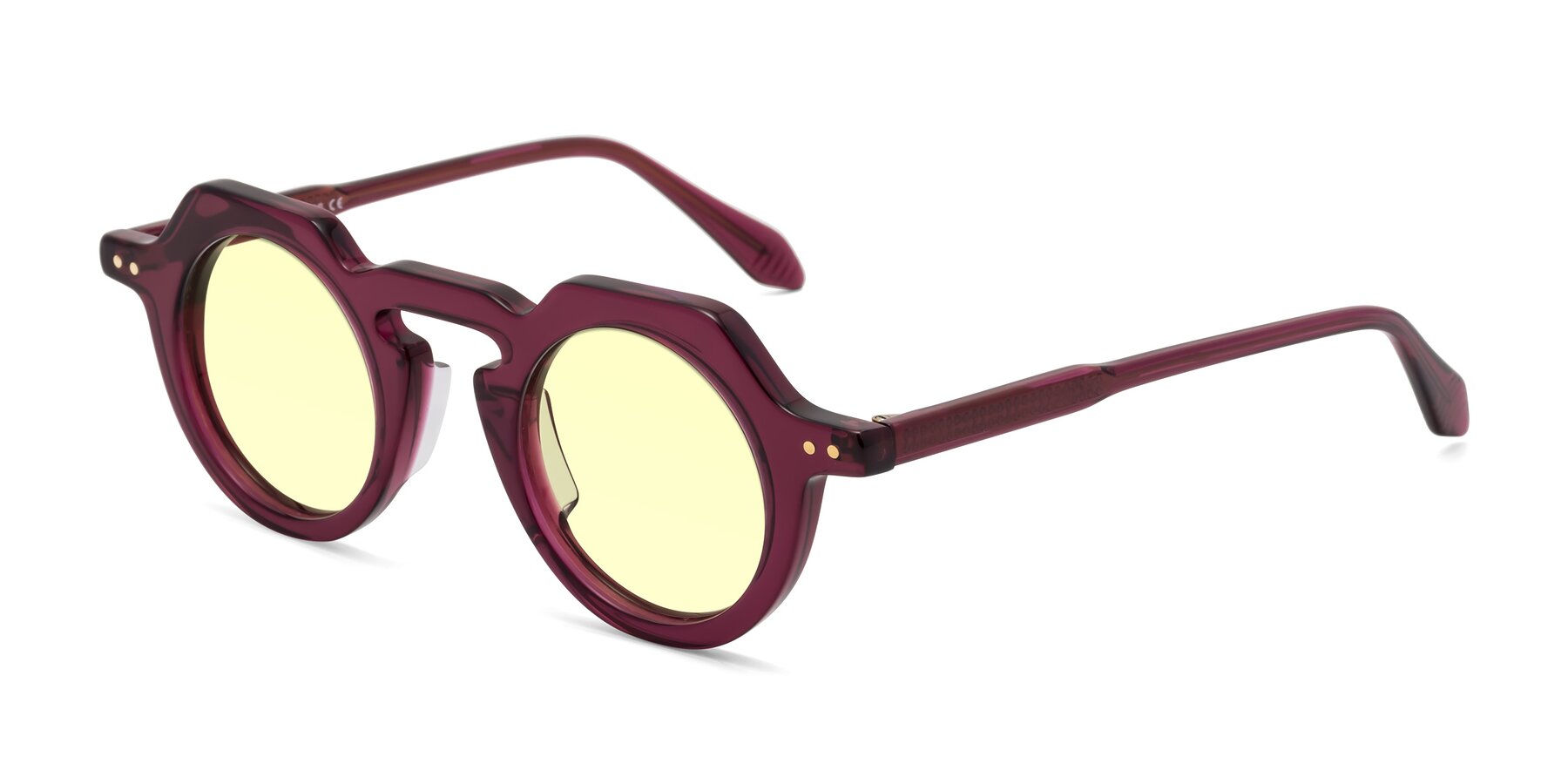 Angle of Arbor in Deep Purple with Light Yellow Tinted Lenses