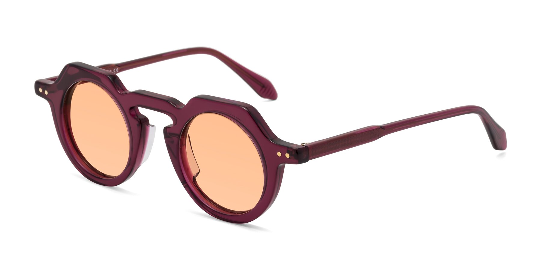 Angle of Arbor in Deep Purple with Light Orange Tinted Lenses