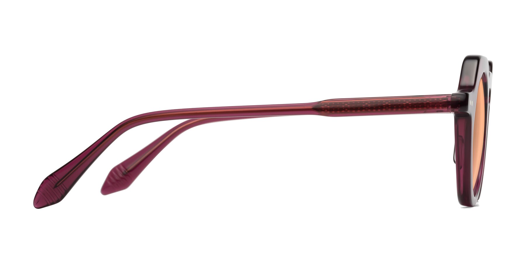 Side of Arbor in Deep Purple with Light Orange Tinted Lenses