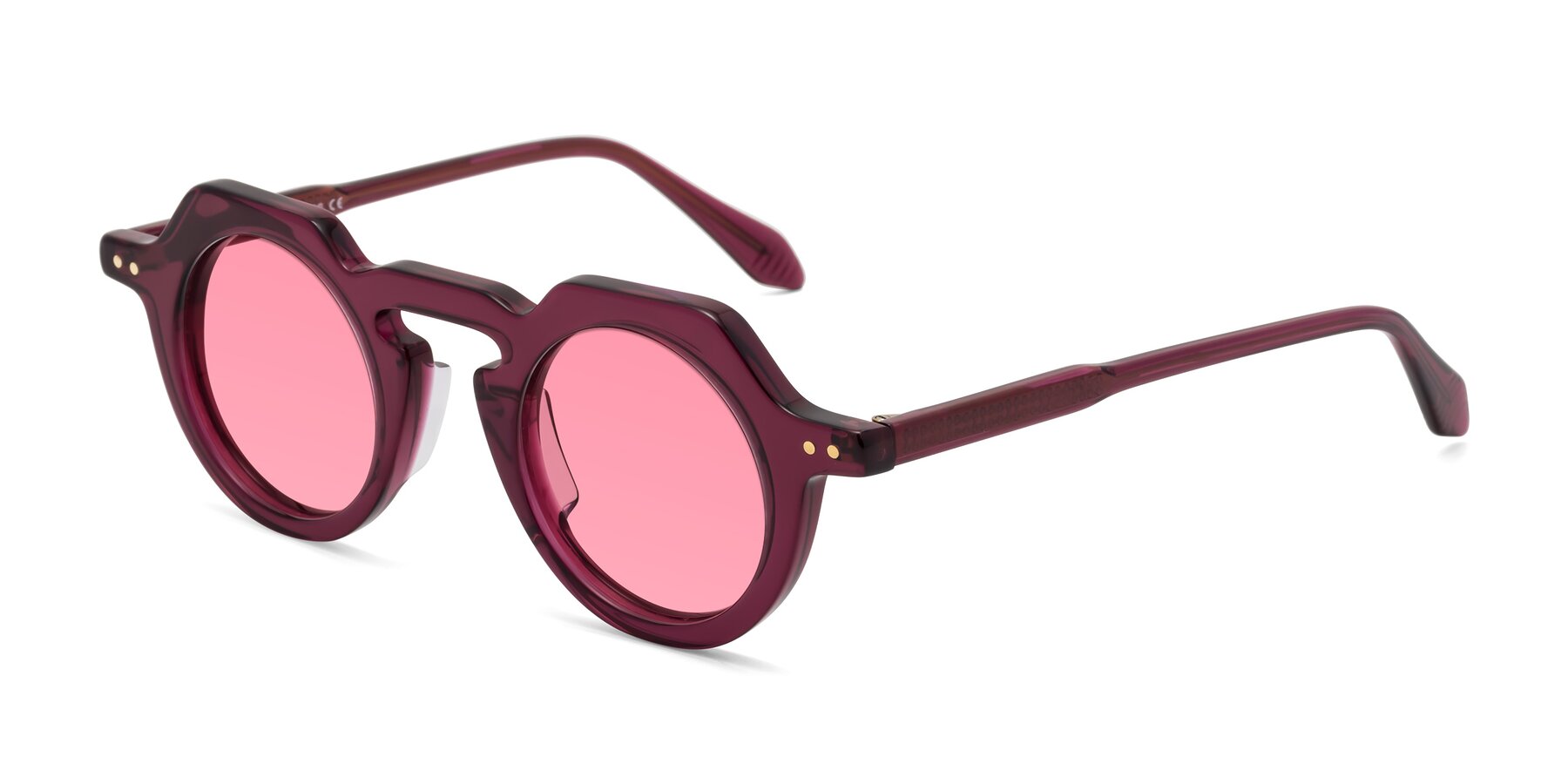 Angle of Arbor in Deep Purple with Pink Tinted Lenses