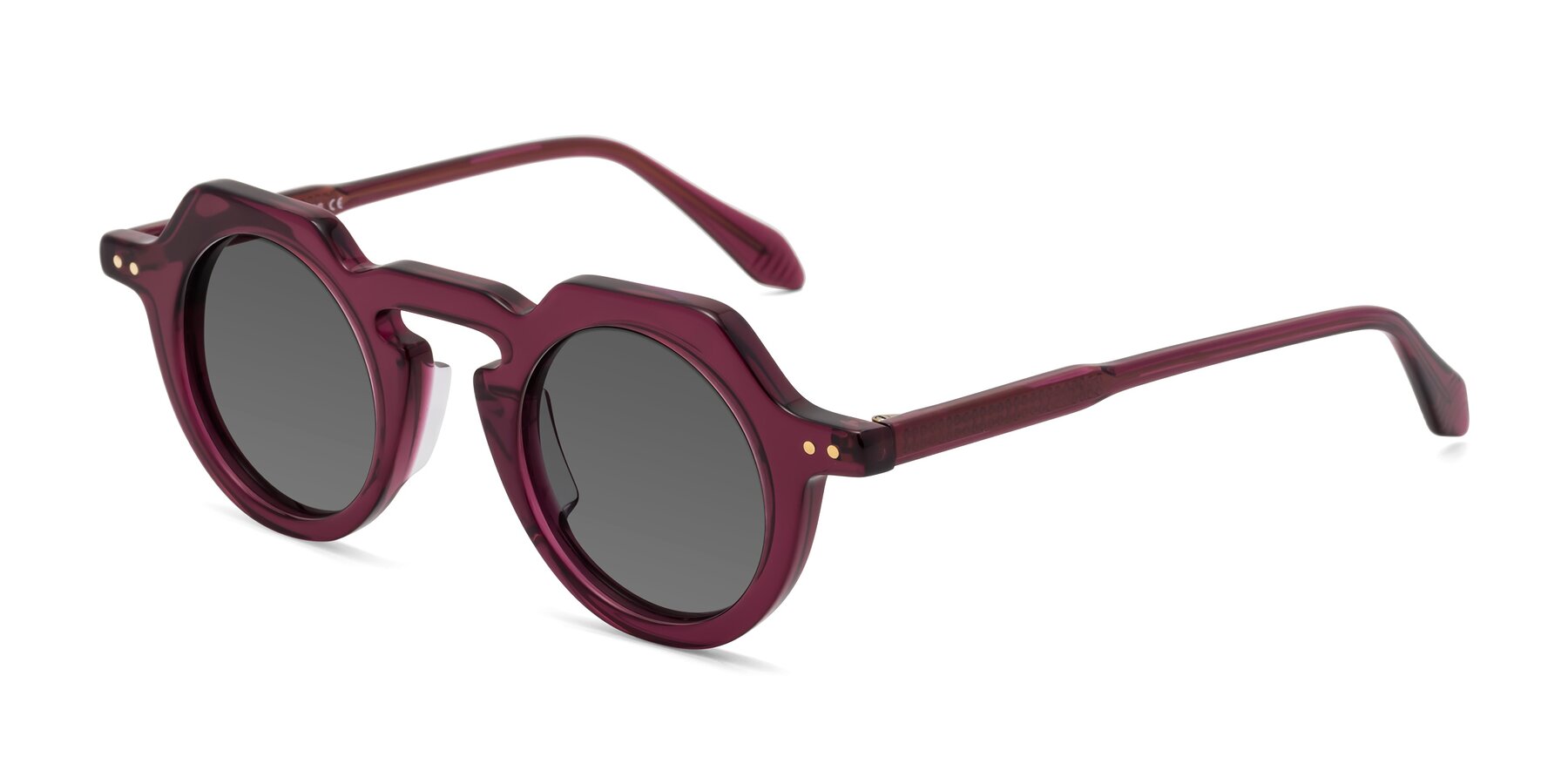 Angle of Arbor in Deep Purple with Medium Gray Tinted Lenses