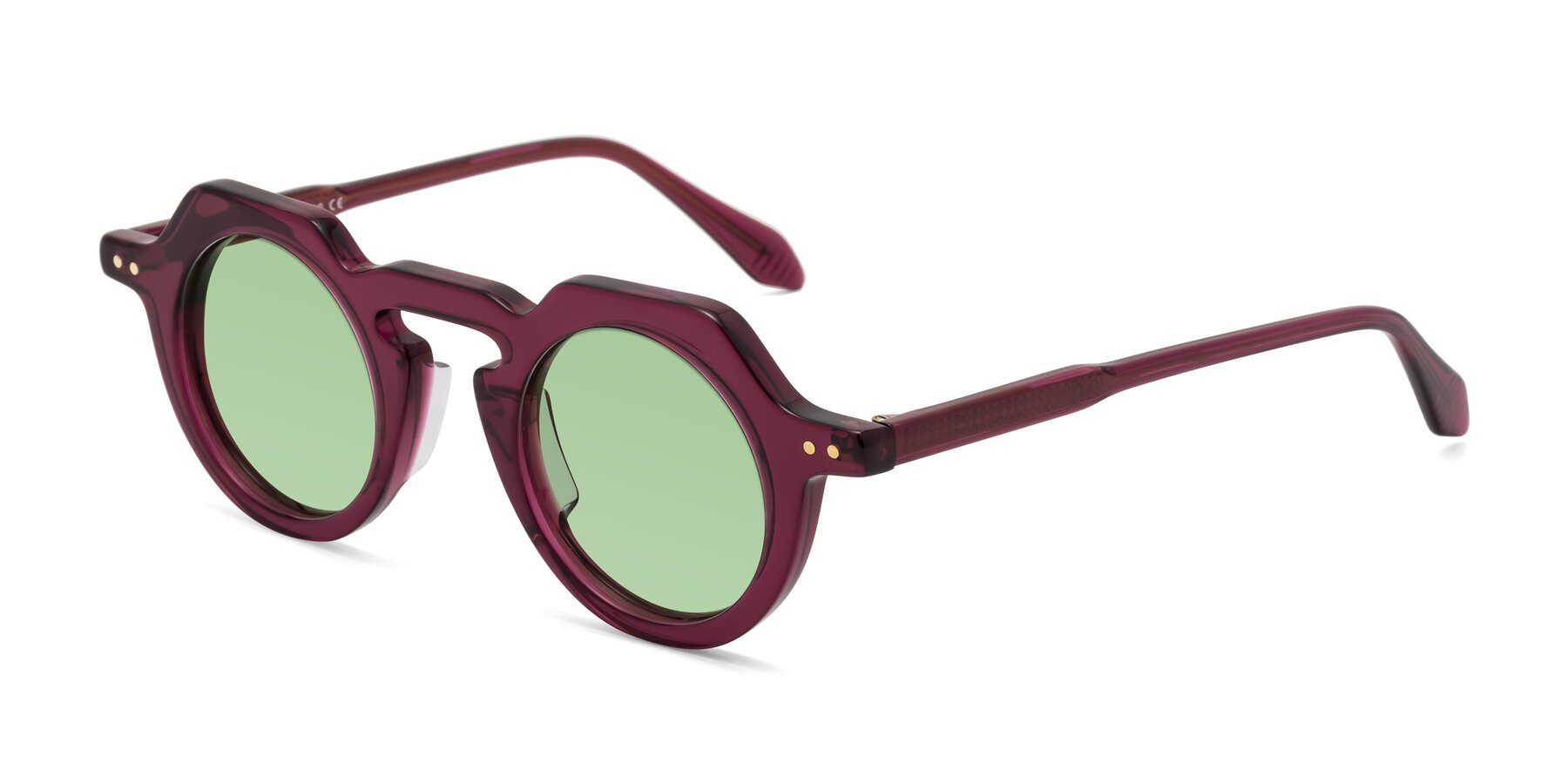 Angle of Arbor in Deep Purple with Medium Green Tinted Lenses