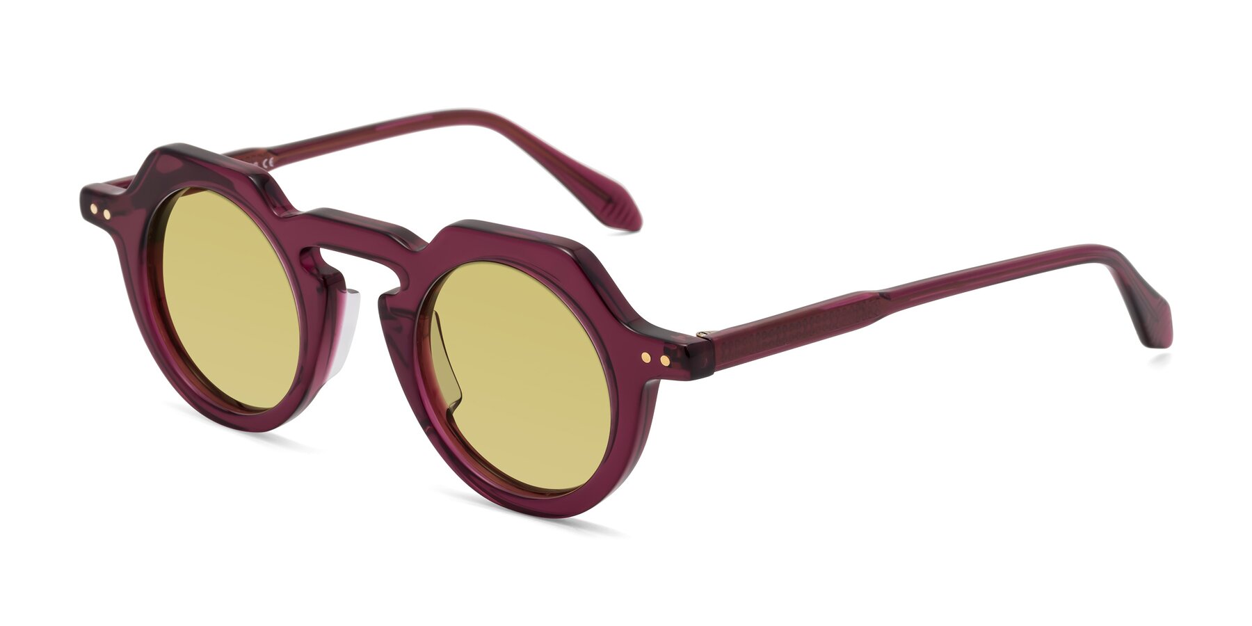 Angle of Arbor in Deep Purple with Medium Champagne Tinted Lenses