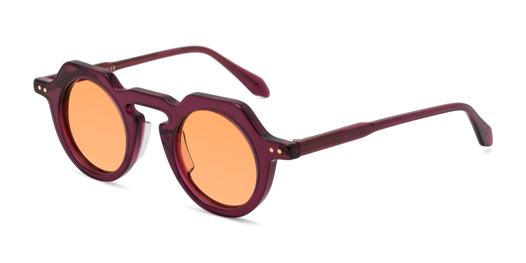 Angle of Arbor in Deep Purple with Medium Orange Tinted Lenses