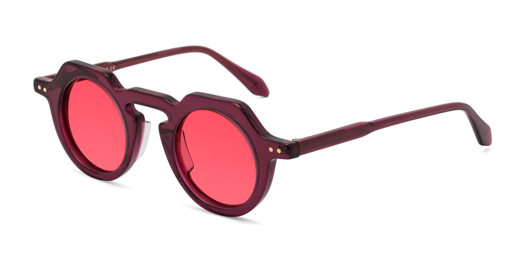 Angle of Arbor in Deep Purple with Red Tinted Lenses