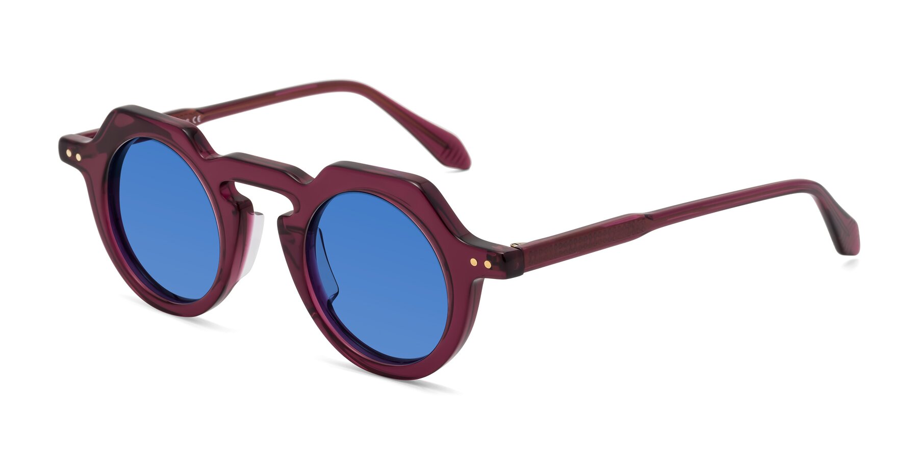 Angle of Arbor in Deep Purple with Blue Tinted Lenses