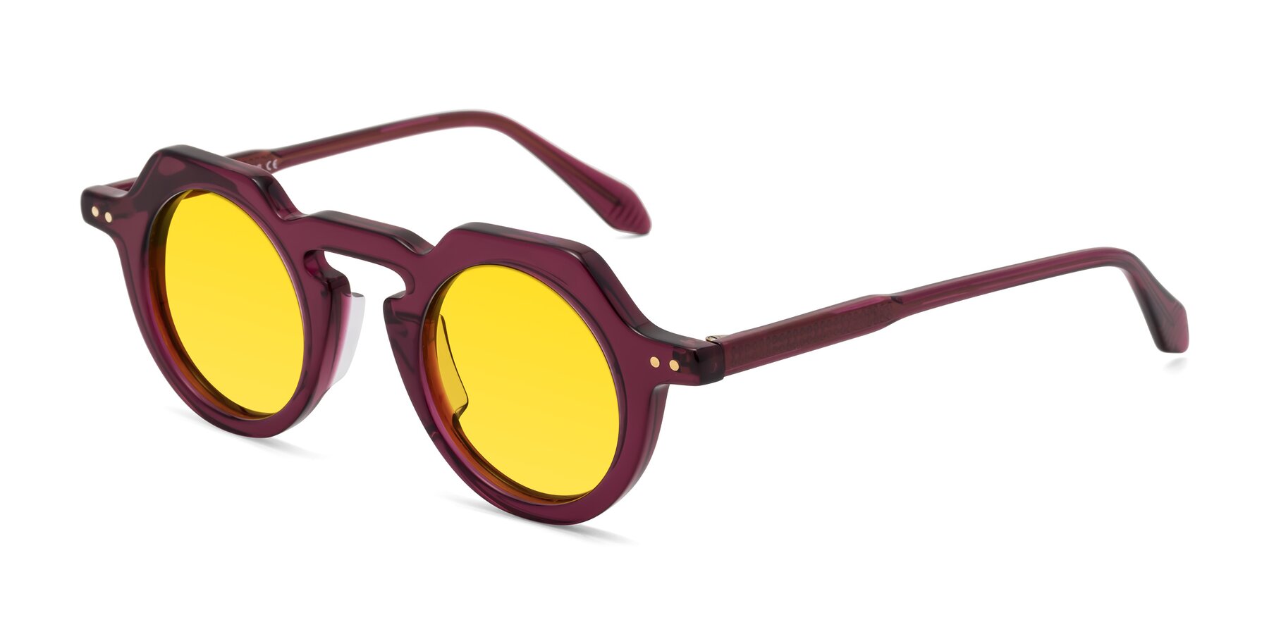 Angle of Arbor in Deep Purple with Yellow Tinted Lenses