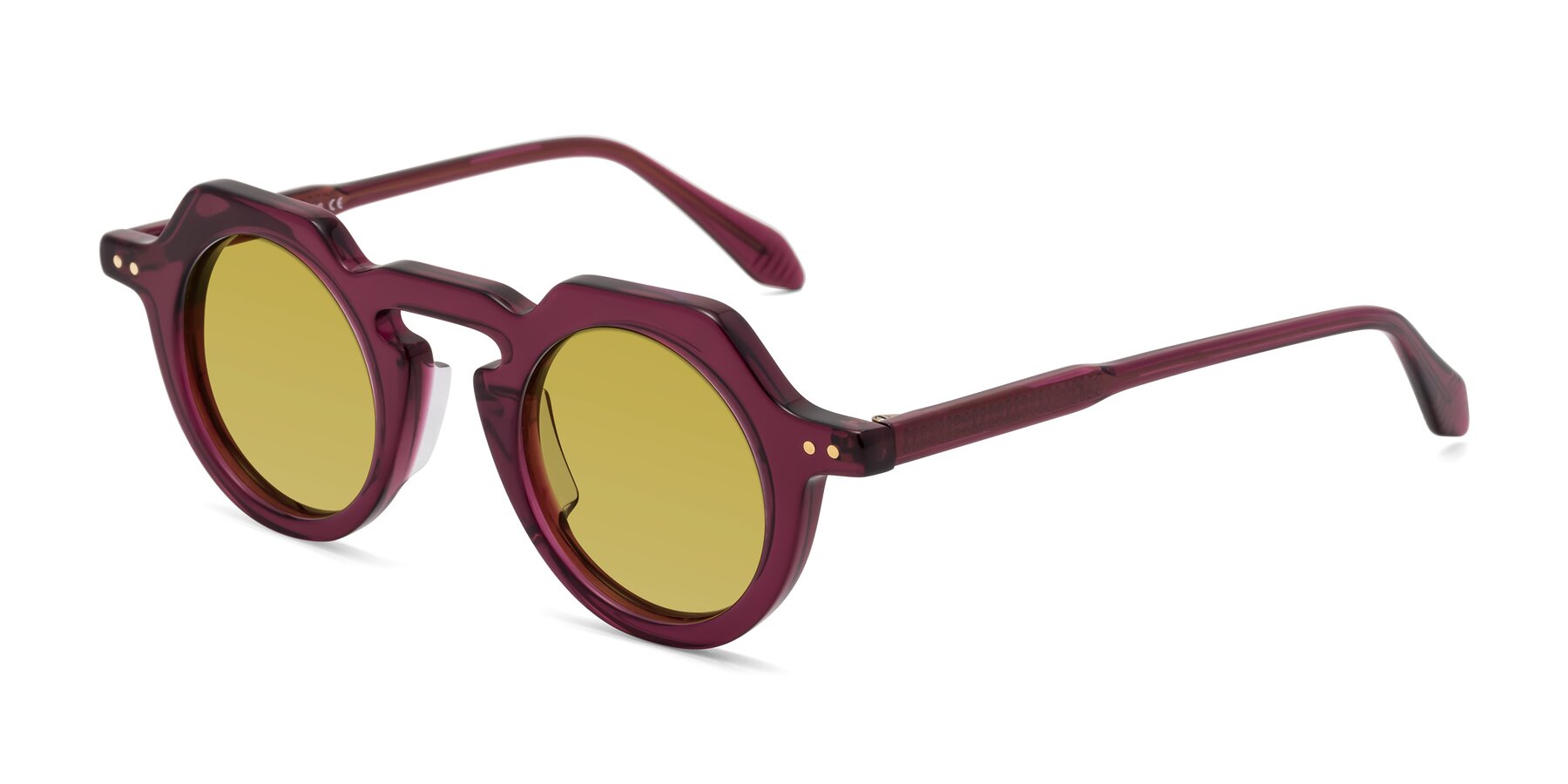 Angle of Arbor in Deep Purple with Champagne Tinted Lenses