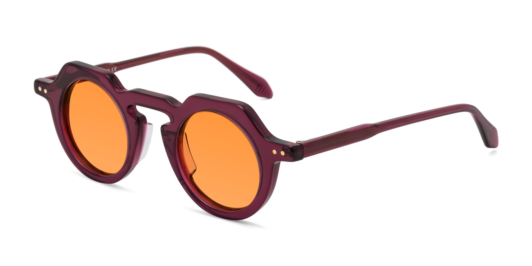 Angle of Arbor in Deep Purple with Orange Tinted Lenses