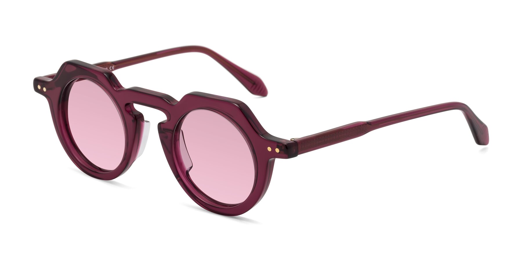 Angle of Arbor in Deep Purple with Light Wine Tinted Lenses