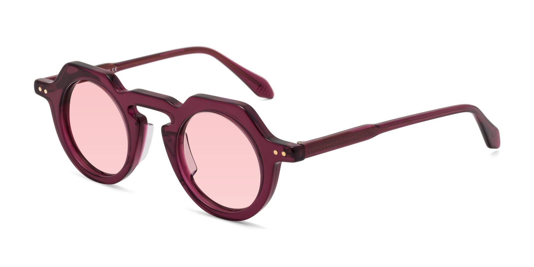 Angle of Arbor in Deep Purple with Light Garnet Tinted Lenses