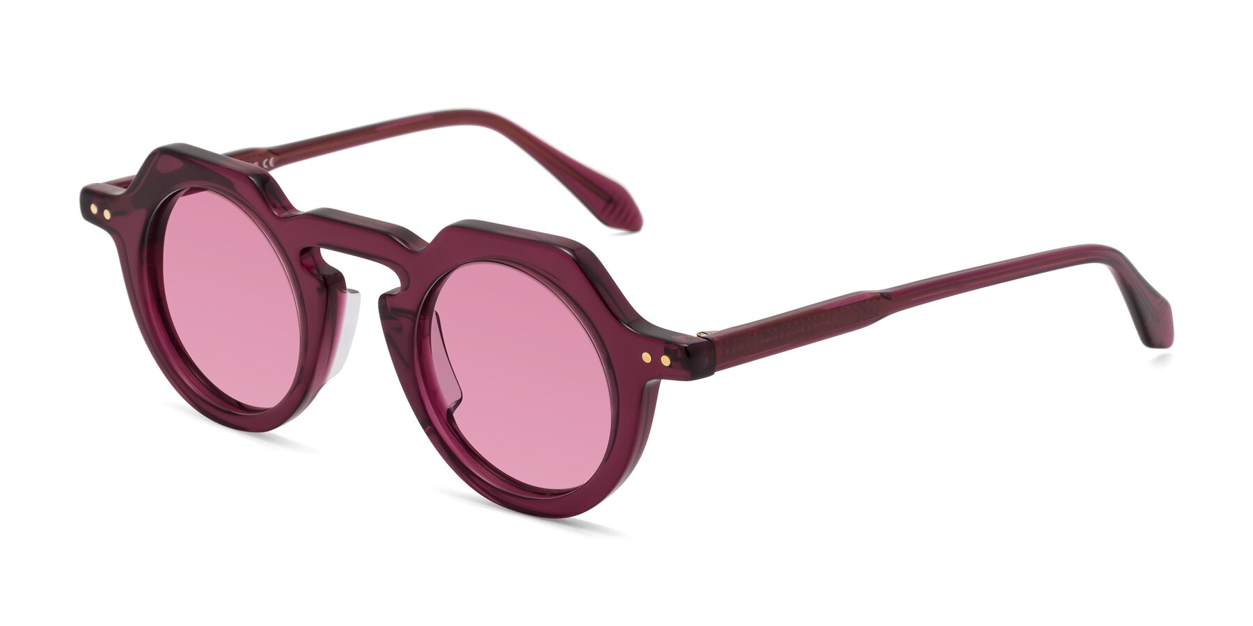 Angle of Arbor in Deep Purple with Medium Wine Tinted Lenses