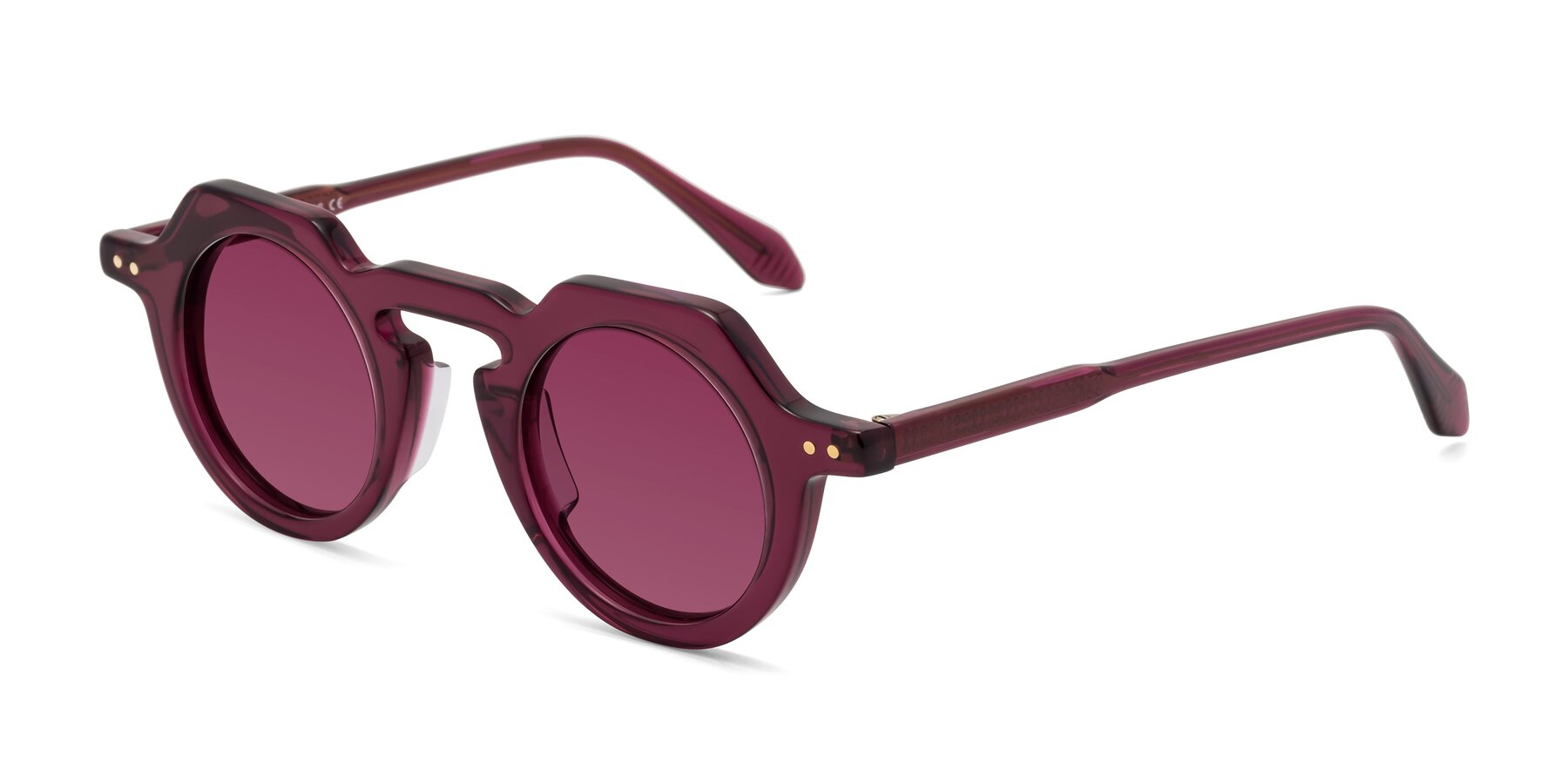 Angle of Arbor in Deep Purple with Wine Tinted Lenses