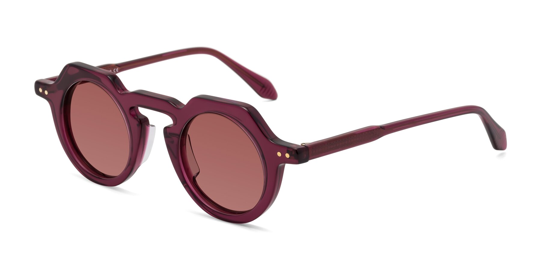 Angle of Arbor in Deep Purple with Garnet Tinted Lenses