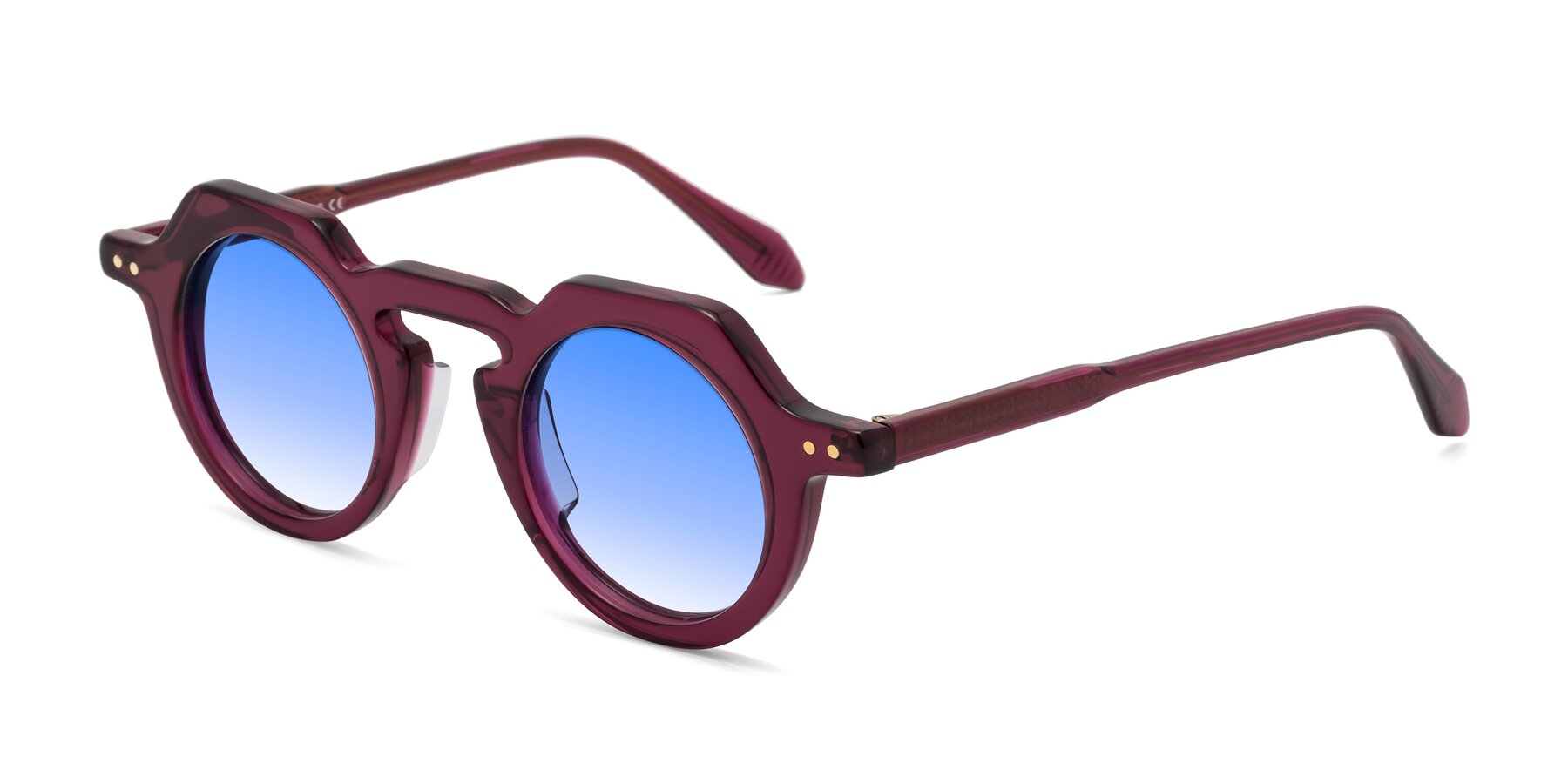 Angle of Arbor in Deep Purple with Blue Gradient Lenses