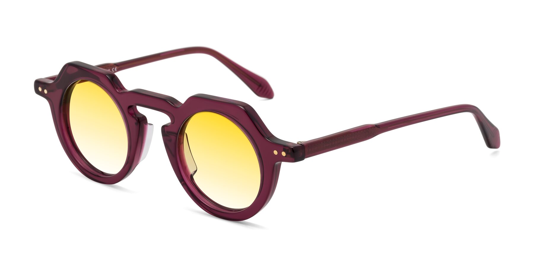 Angle of Arbor in Deep Purple with Yellow Gradient Lenses