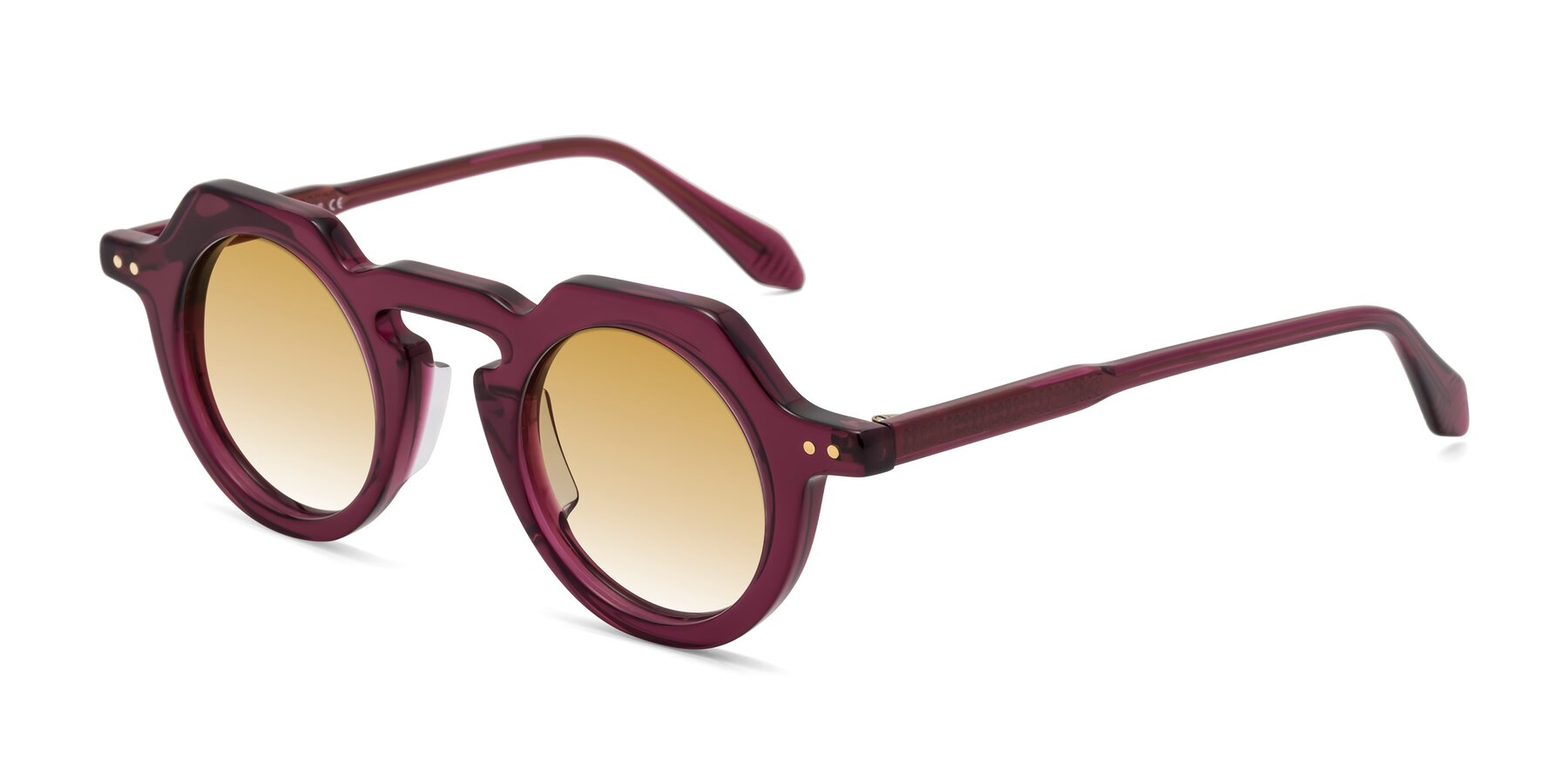 Angle of Arbor in Deep Purple with Champagne Gradient Lenses