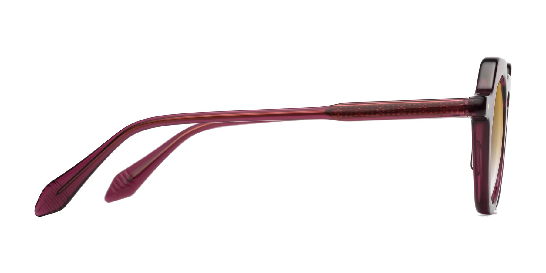 Side of Arbor in Deep Purple with Champagne Gradient Lenses