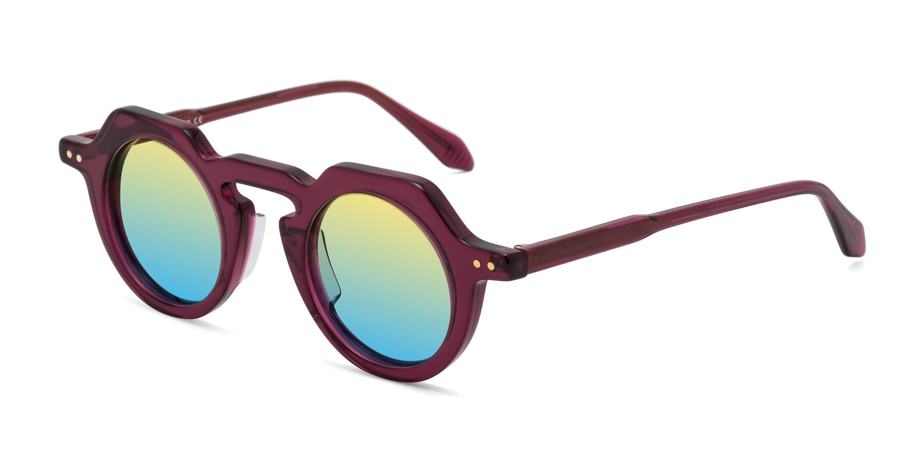 Angle of Arbor in Deep Purple with Yellow / Blue Gradient Lenses