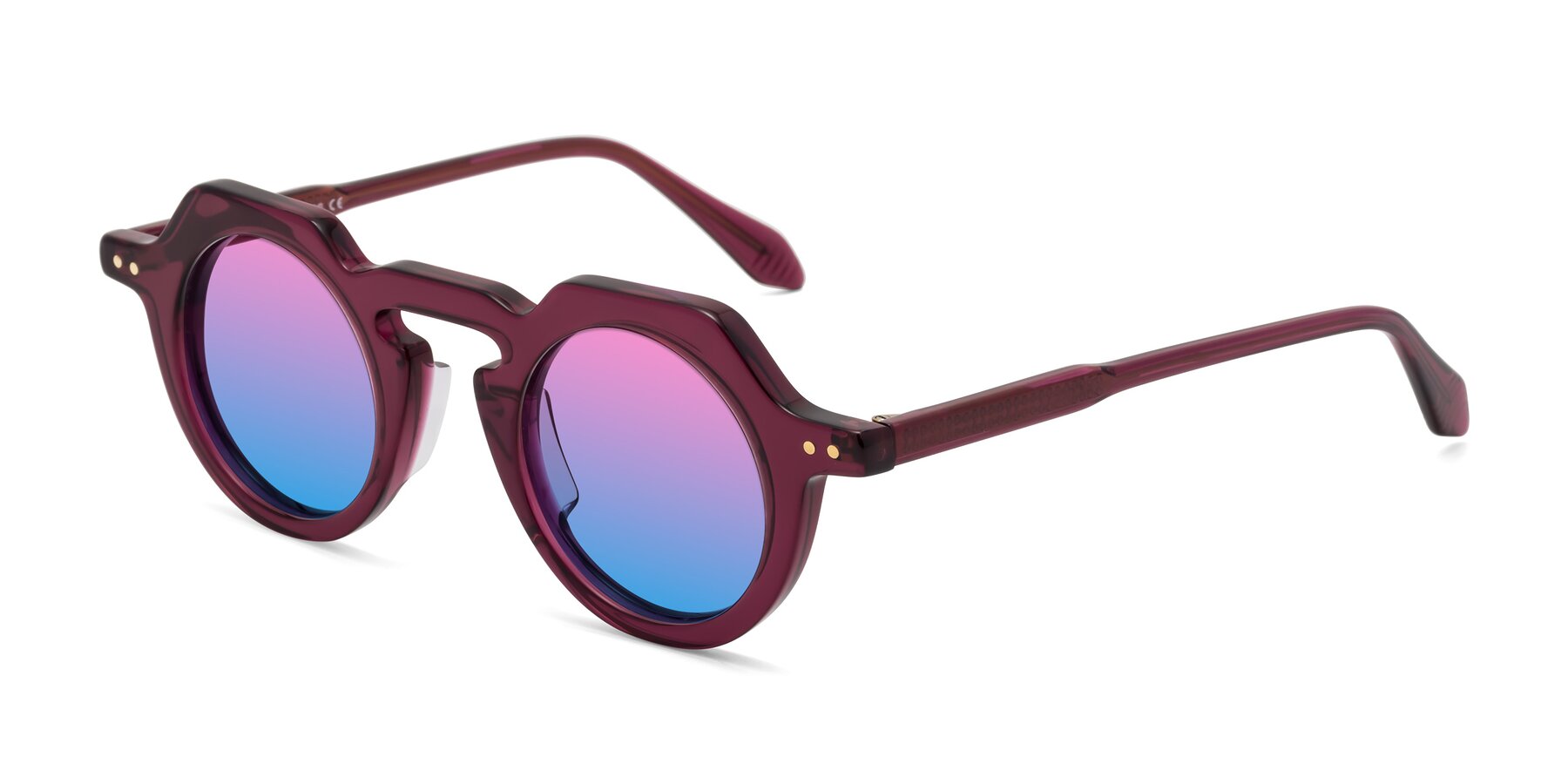 Angle of Arbor in Deep Purple with Pink / Blue Gradient Lenses