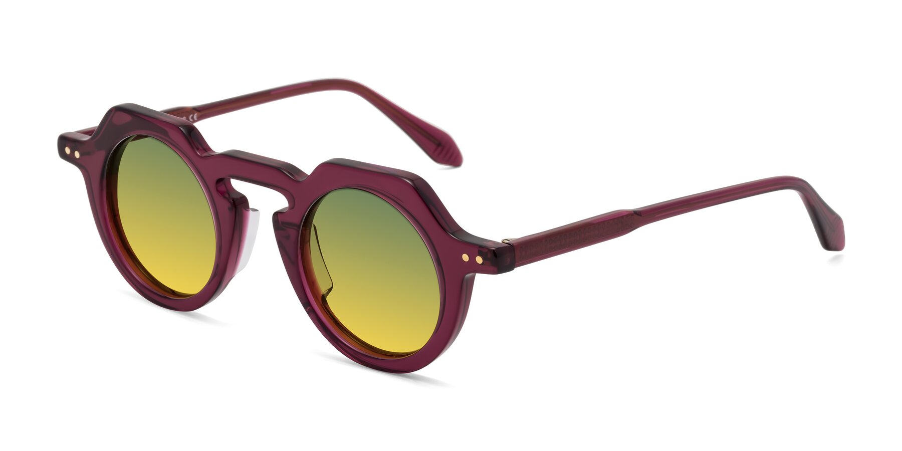 Angle of Arbor in Deep Purple with Green / Yellow Gradient Lenses