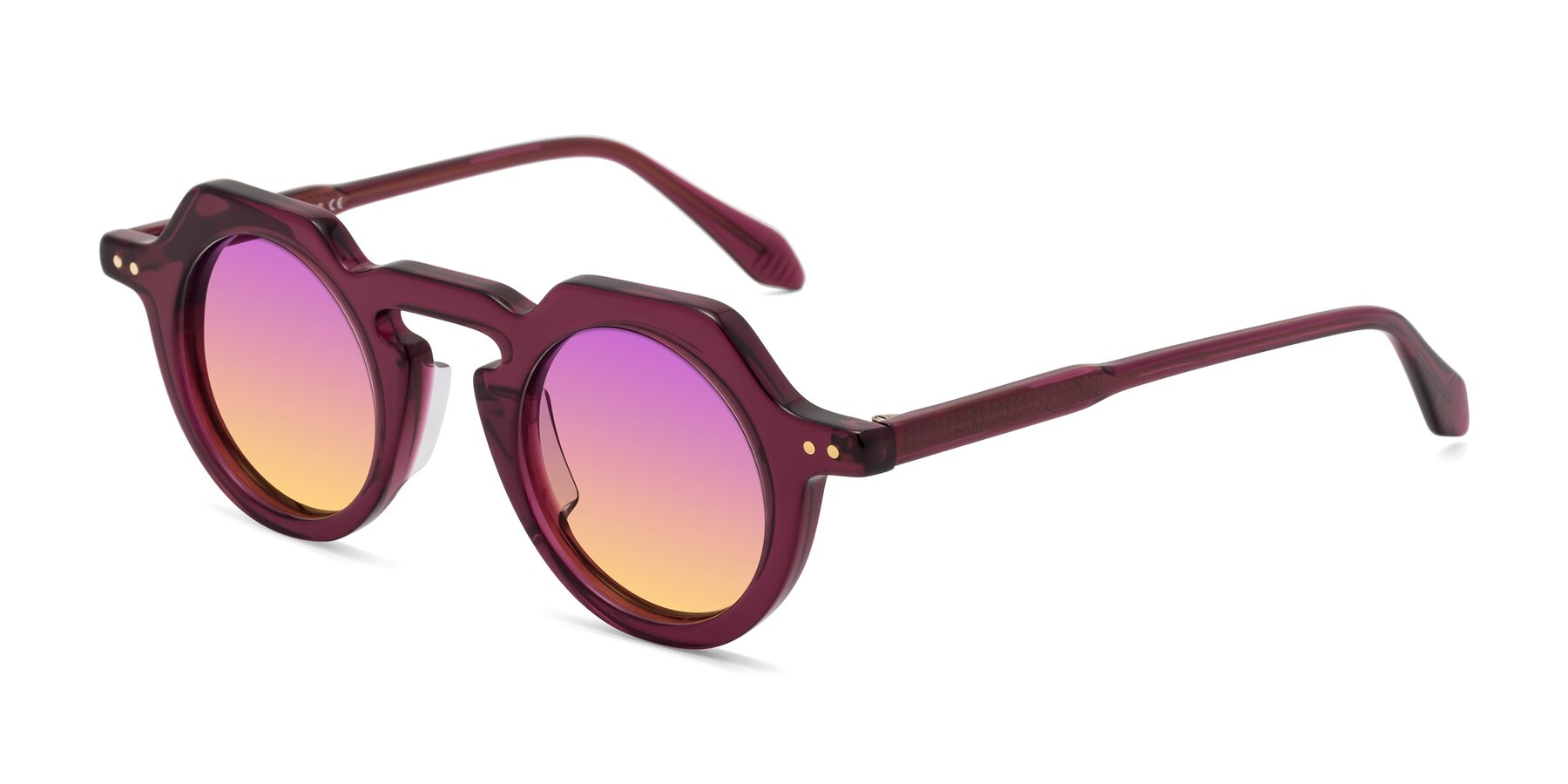 Angle of Arbor in Deep Purple with Purple / Yellow Gradient Lenses