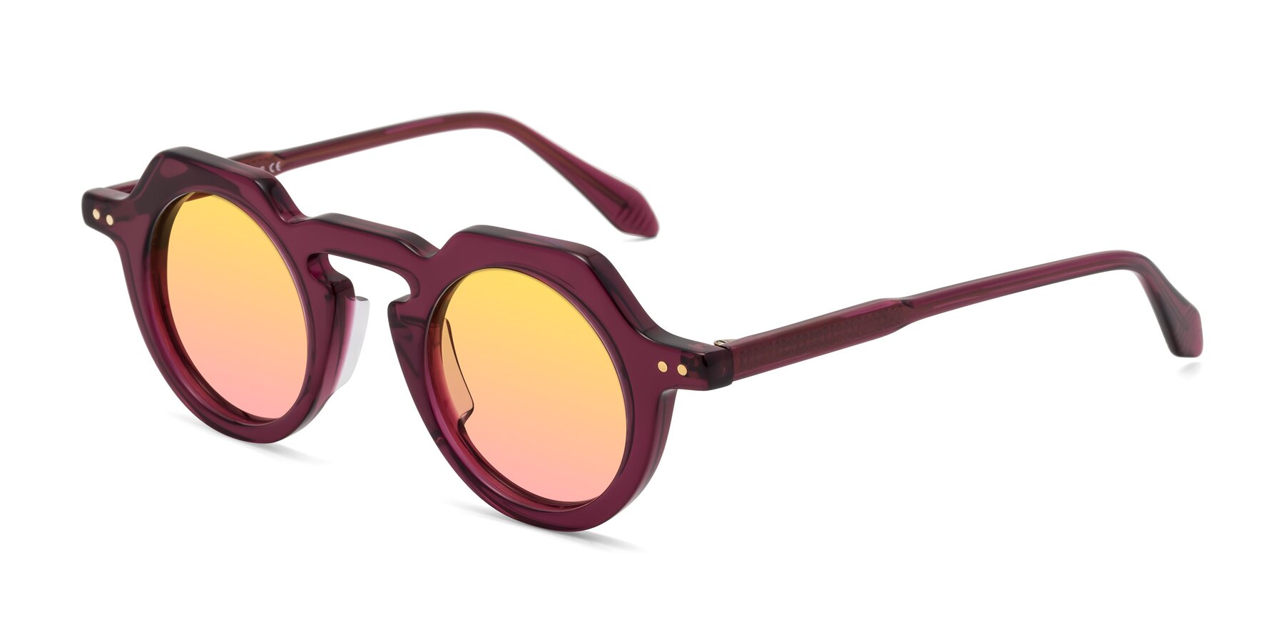 Angle of Arbor in Deep Purple with Yellow / Pink Gradient Lenses