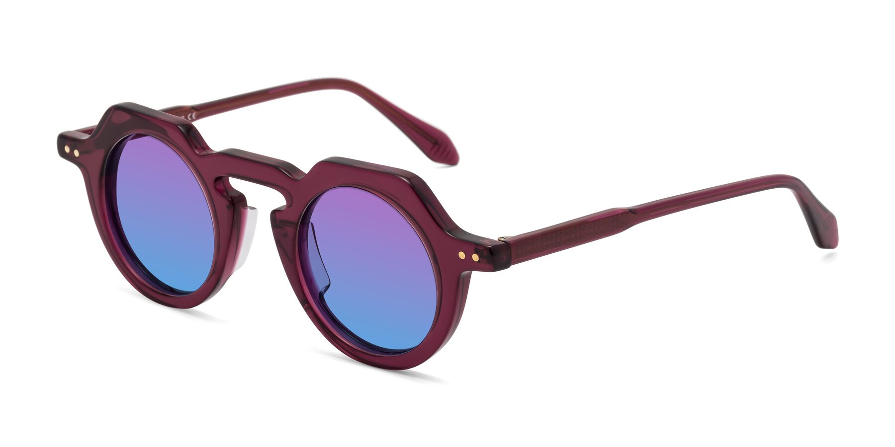 Angle of Arbor in Deep Purple with Purple / Blue Gradient Lenses