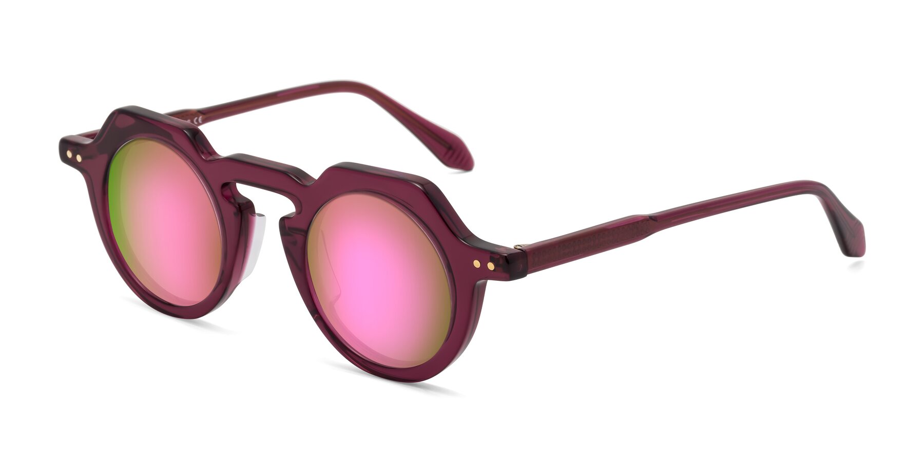 Angle of Arbor in Deep Purple with Pink Mirrored Lenses