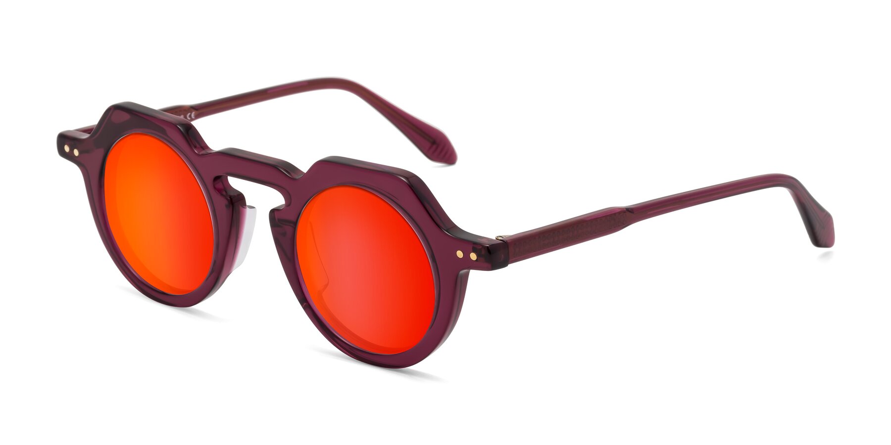 Angle of Arbor in Deep Purple with Red Gold Mirrored Lenses