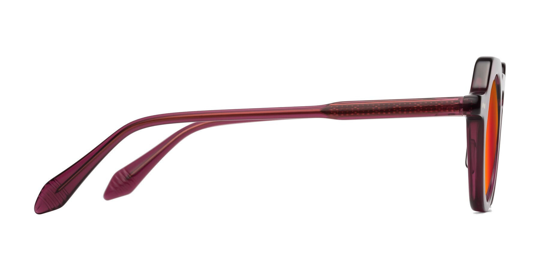 Side of Arbor in Deep Purple with Red Gold Mirrored Lenses