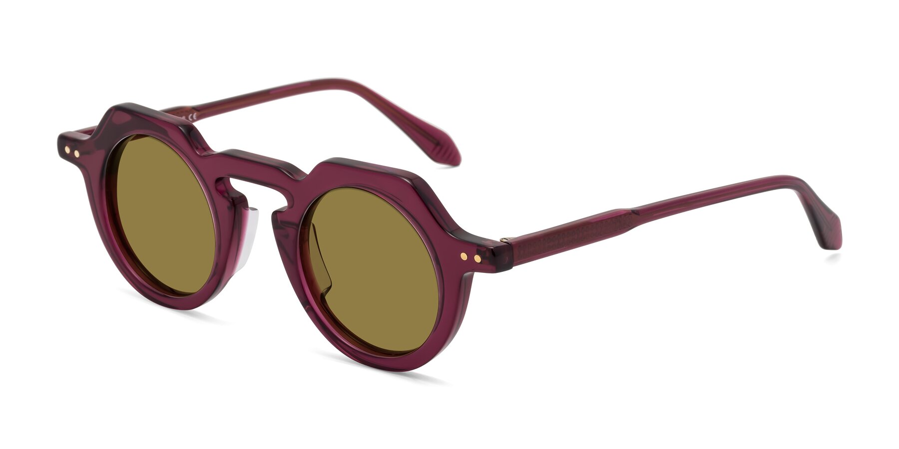 Angle of Arbor in Deep Purple with Brown Polarized Lenses