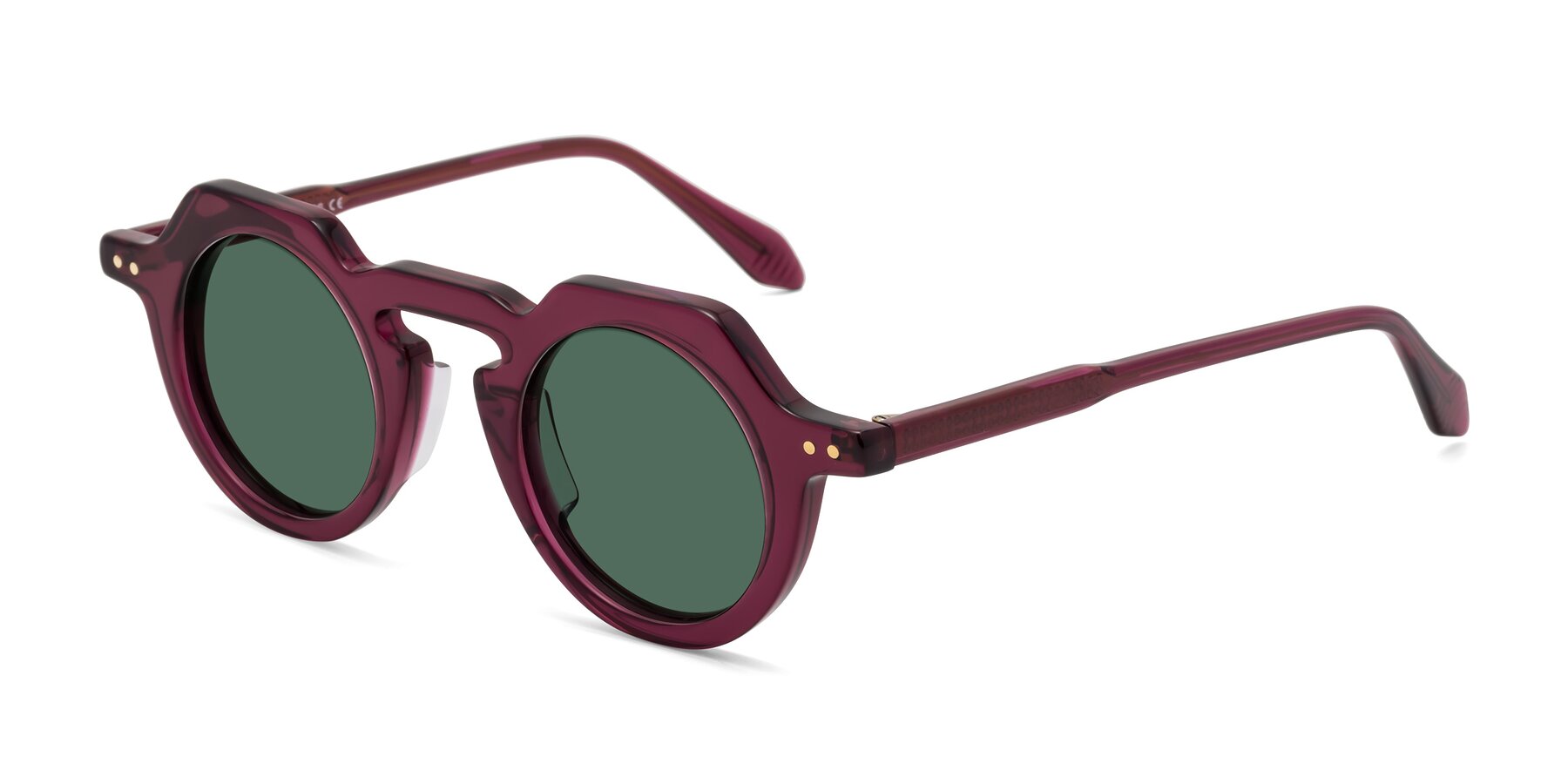 Angle of Arbor in Deep Purple with Green Polarized Lenses