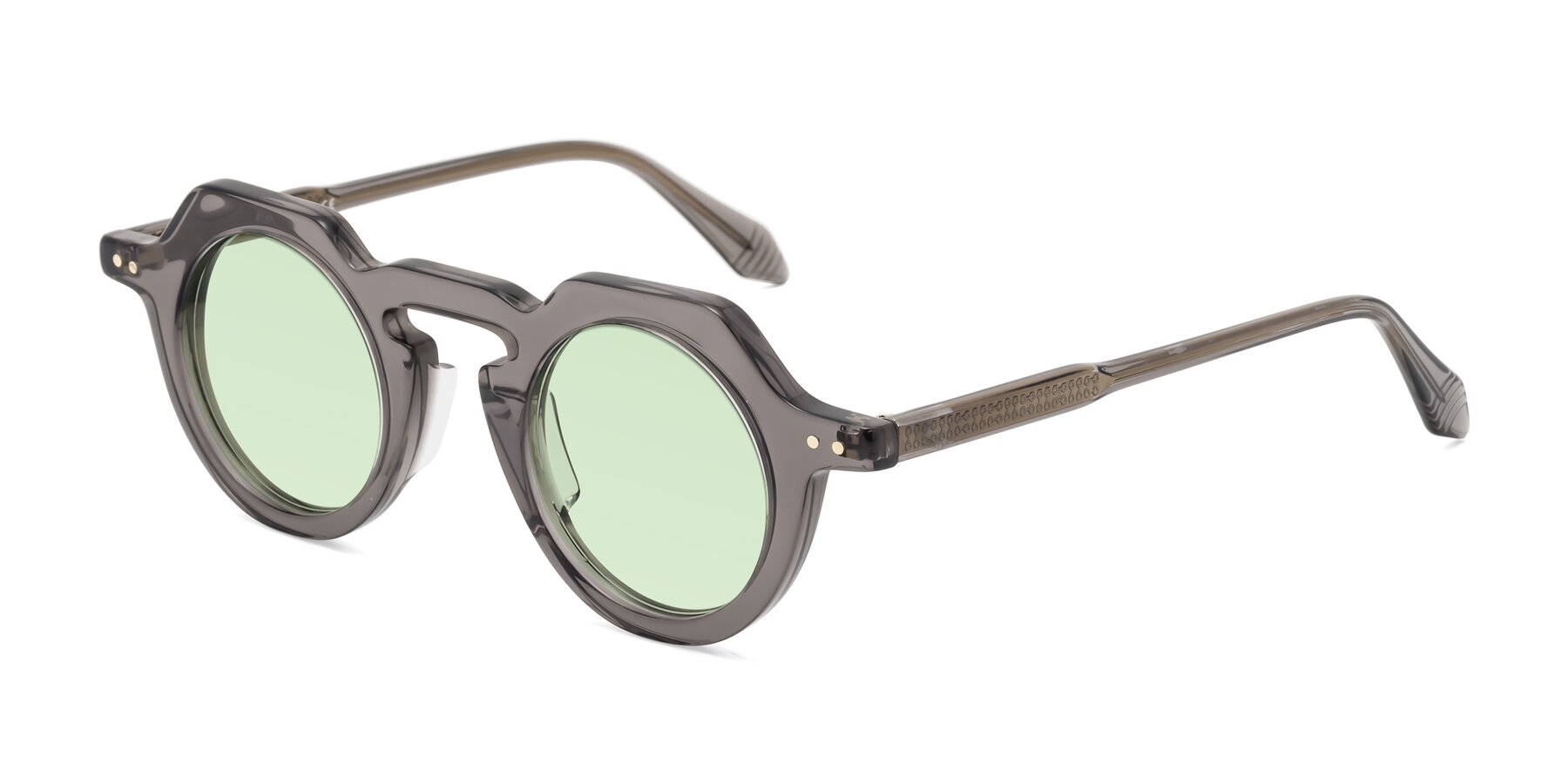 Angle of Arbor in Translucent Gray with Light Green Tinted Lenses