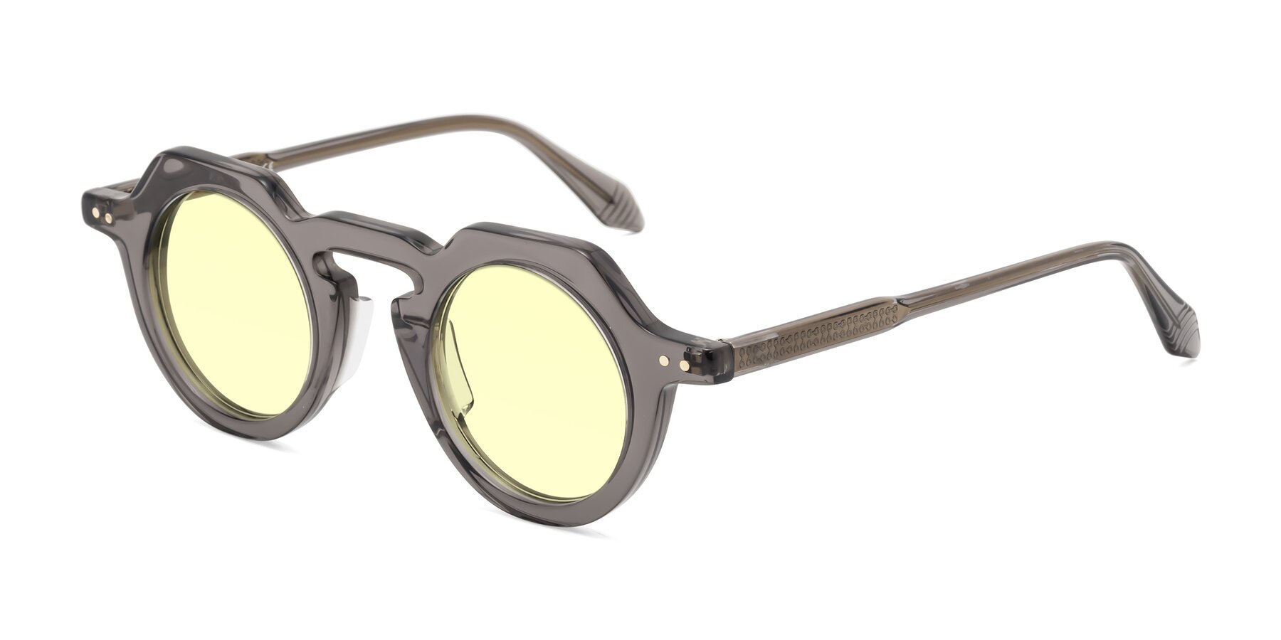 Angle of Arbor in Translucent Gray with Light Yellow Tinted Lenses