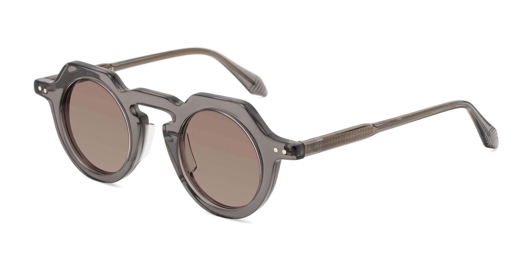 Angle of Arbor in Translucent Gray with Medium Brown Tinted Lenses