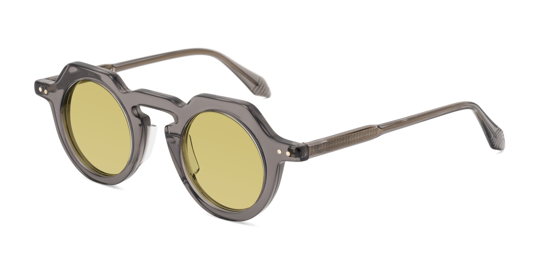 Angle of Arbor in Translucent Gray with Medium Champagne Tinted Lenses